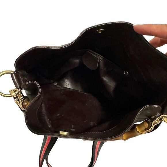 Gucci leather bag with bamboo handles - Picture 8 of 14